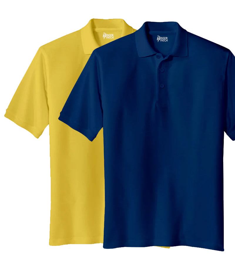 Pack of 2 Combo Polo Men T-shirt  Yellow & Navy blue