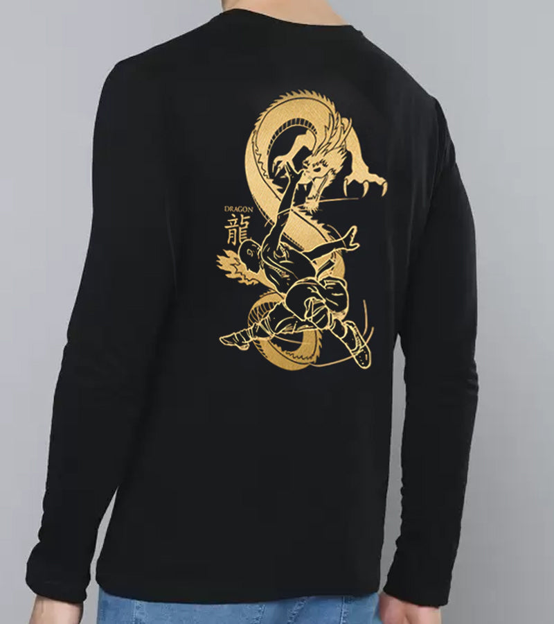 Dragon | Metallic Print Men Full Sleeve T-Shirt