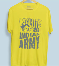 Load image into Gallery viewer, I Salute Indian Army  Men T-shirts  \ 170 GSM
