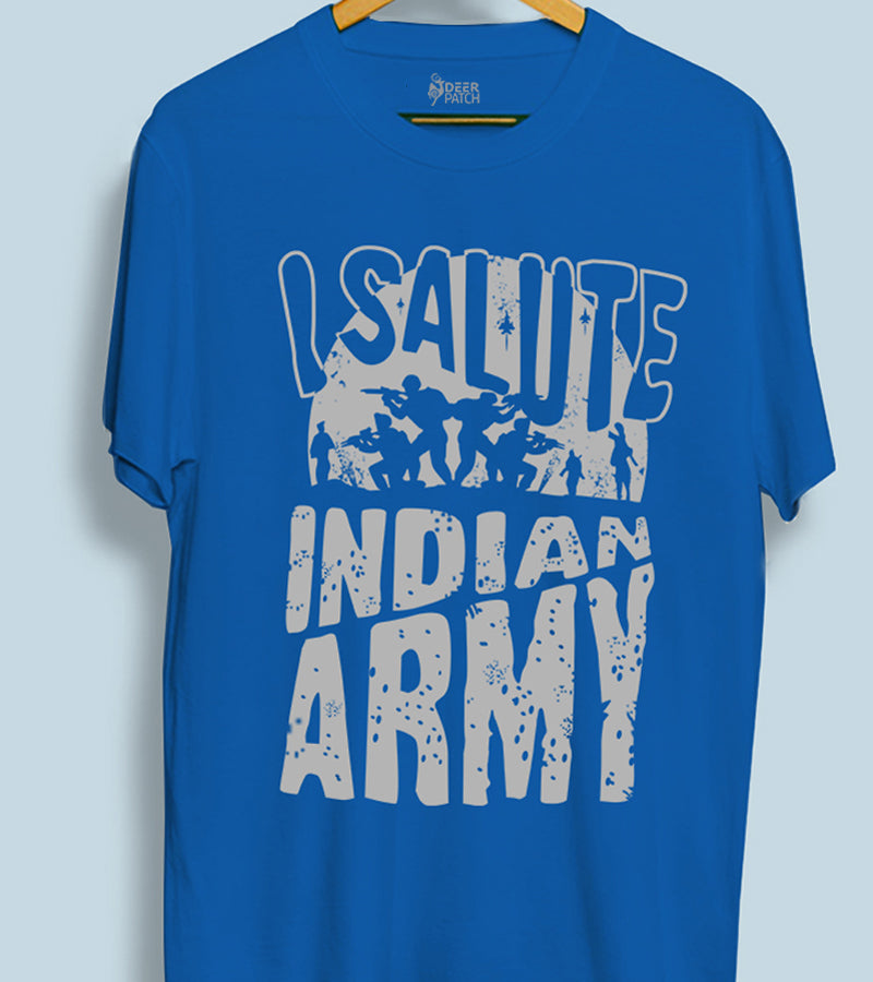 I Salute Indian Army  Men T-shirts  \ 170 GSM