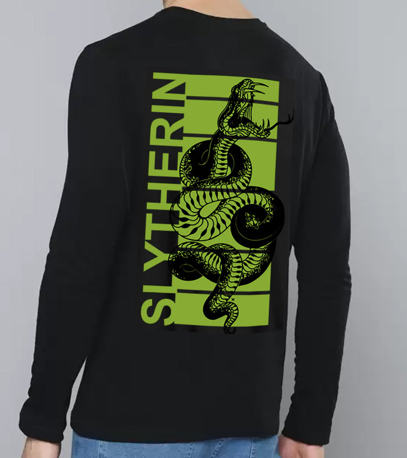 Slytherin  Front-Back  Print Men Full Sleeve T-Shirt