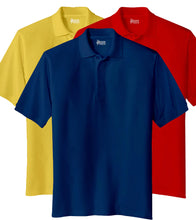 Load image into Gallery viewer, Pack of 3 Combo Polo Men T-shirt  Yellow  Red &amp; Navy Blue
