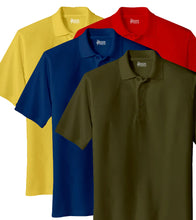 Load image into Gallery viewer, Pack of 4 Combo Polo Men T-shirt  Yellow  Red Navy Blue &amp; Olive
