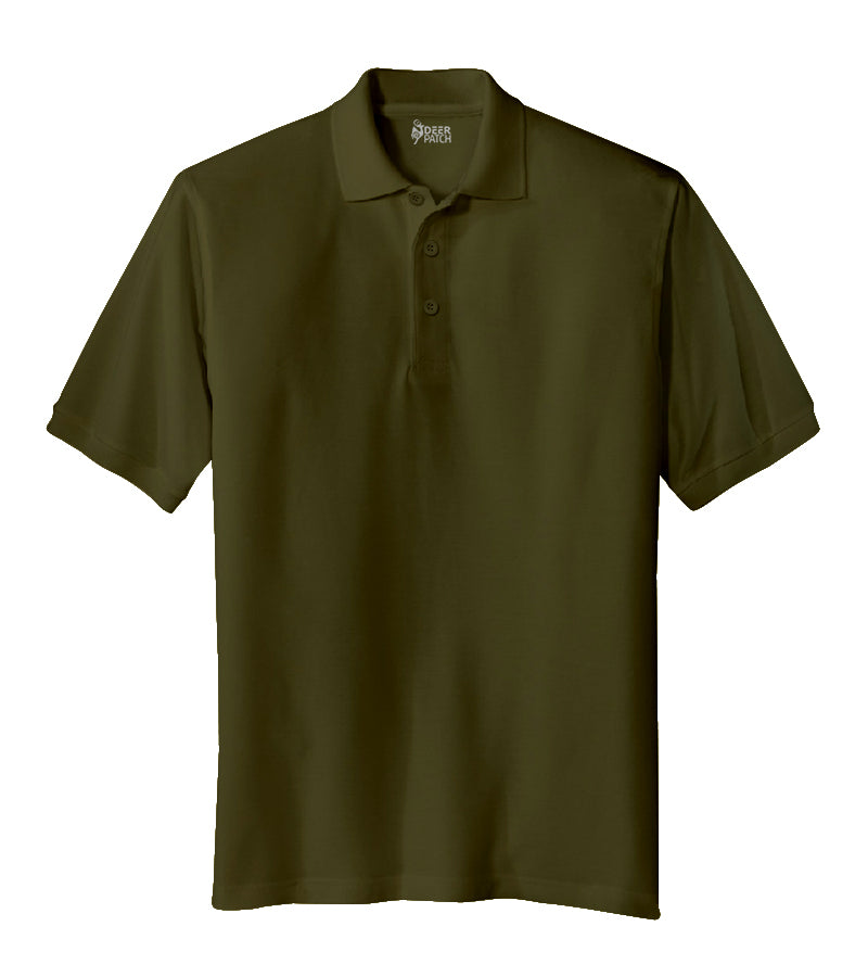 Plain Military Green Polo Men T-shirt