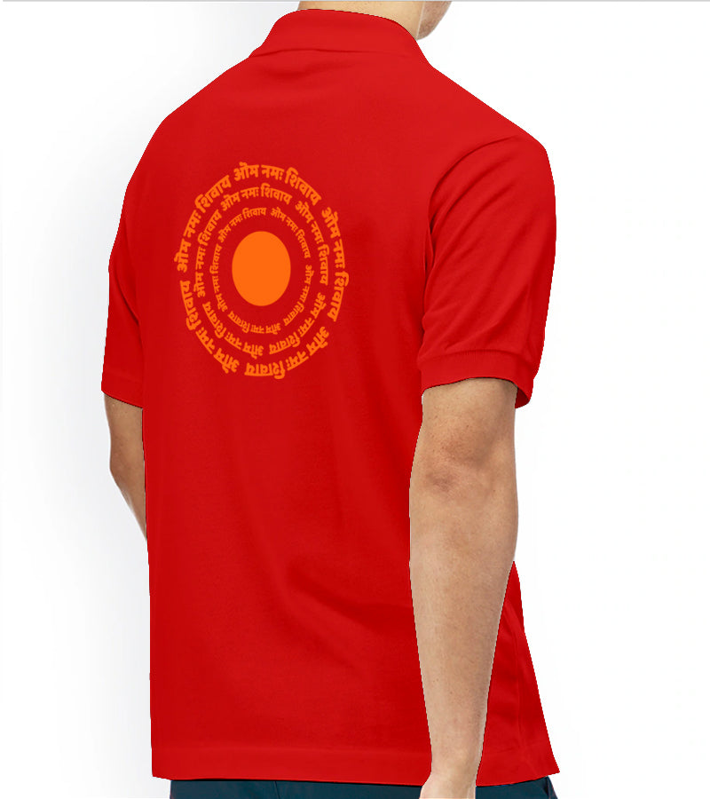 Om Namah Shivay Red Polo T-shirt