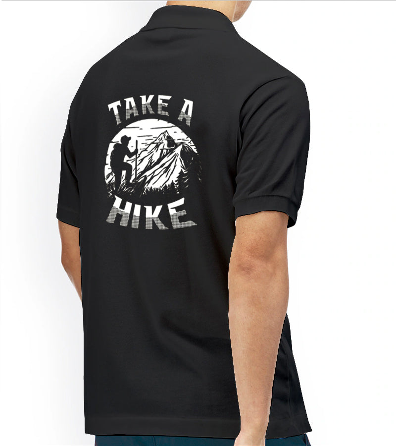 Take a Hike Black Polo T-shirt