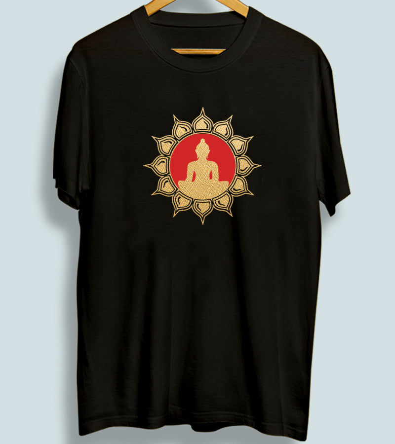 Shakyamuni Metallic Gold Men T-shirts