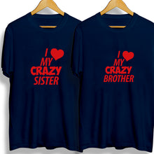 Load image into Gallery viewer, I Lover My Crazy Sister-Brother Blue Unisex T-shirts
