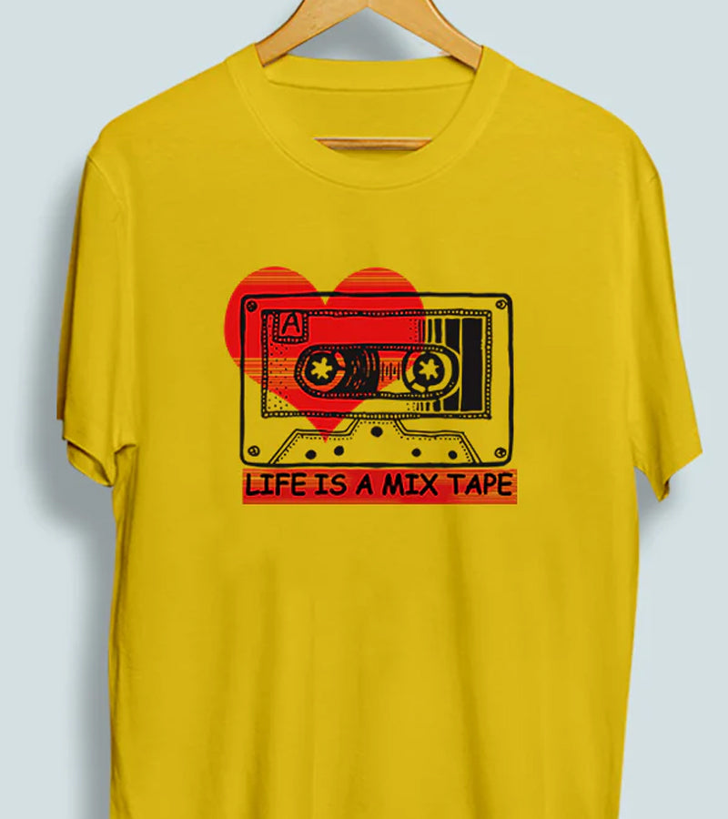 Life is a Mix-Tape Yellow T-Shirt