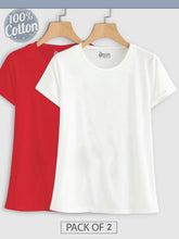 Load image into Gallery viewer, Pack of 2 - Plain Red &amp; White Top
