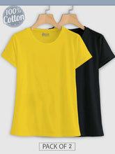 Load image into Gallery viewer, Pack of 2 - Plain Yellow &amp; Black Top
