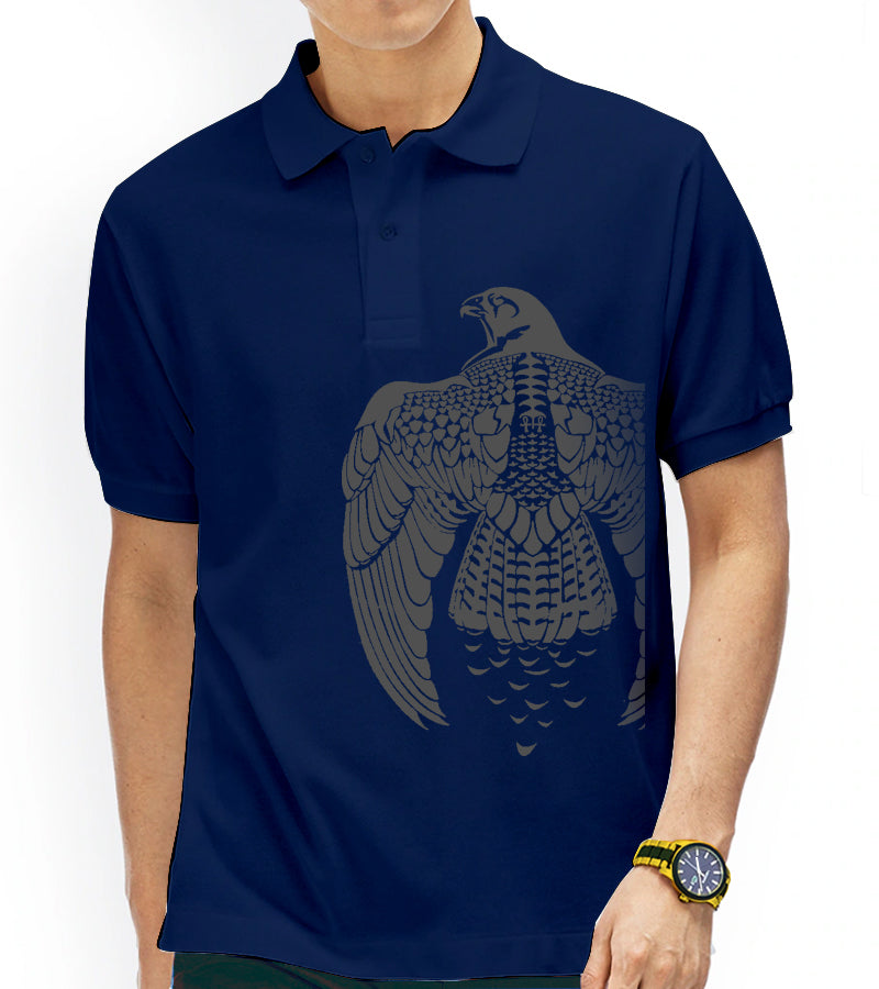 Eagle Navy Blue Polo Men T-shirt