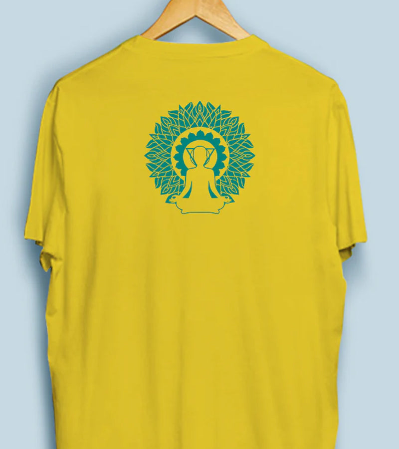 Chakras Energy Back Side Print Men T-shirts