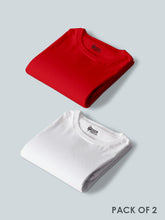 Load image into Gallery viewer, Pack of 2 - Plain Red &amp; White T-Shirt
